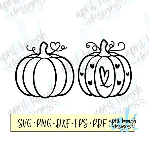 Pumpkin love svg png/ Pumpkin hearts svg png/ pumpkin clip art/ pumpkin with hearts cricut silhouette/ pumpkin bundle/ cute pumpkin svg