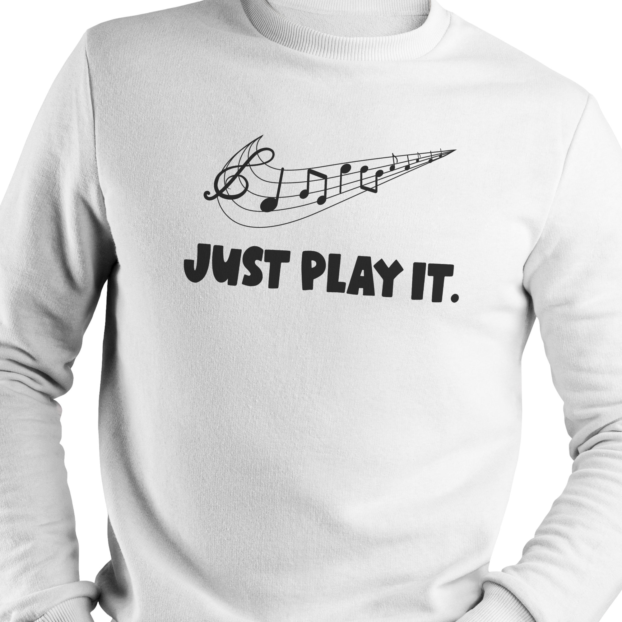 Just Play It Swoosh Svg Png/ Just Play Music Svg/ Music Notes Svg