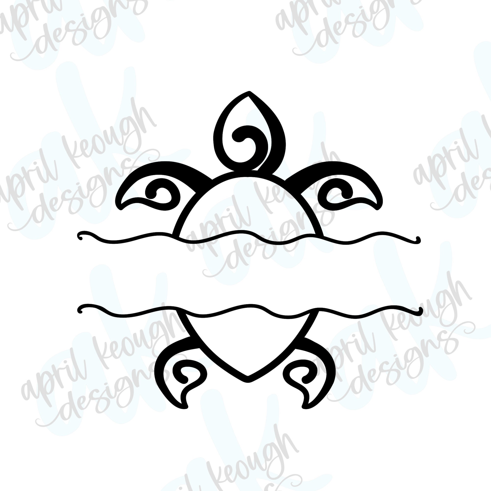 Sea Turtle Split Monogram Svg/ Sea Turtle Svg/ Sea Turtle Split Svg ...