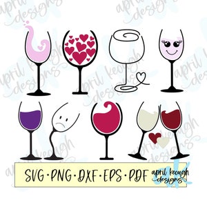 Wine glass bundle!  Wine glass svg/ wine glass heart svg/ wine glass line art svg/ wine glass clip art/ wine glass svg bundle