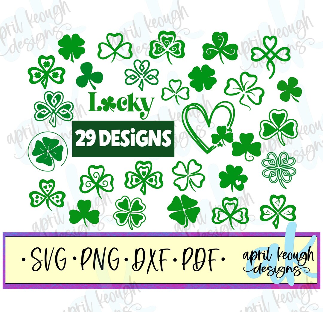 Shamrock Bundle Svg Png/ Lucky Clover Clip Art/ St Patricks Day Svg Png ...