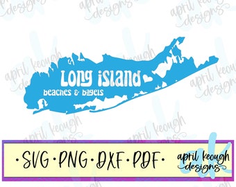 Long Island-stranden en bagels SVG PNG/Long Island retro SVG/Long Island Home SVG png/Long Island grillige gesneden bestand cricut silhouet