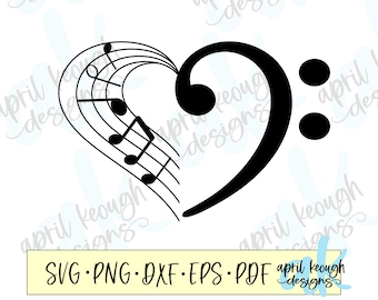Bass Clef Heart Svg Png/ Music Note Heart Svg Png/ Cute Bass Clef Clip Art/  Music Heart Cut File Cricut Silhouette/ Bass Clef Svg Png - Etsy