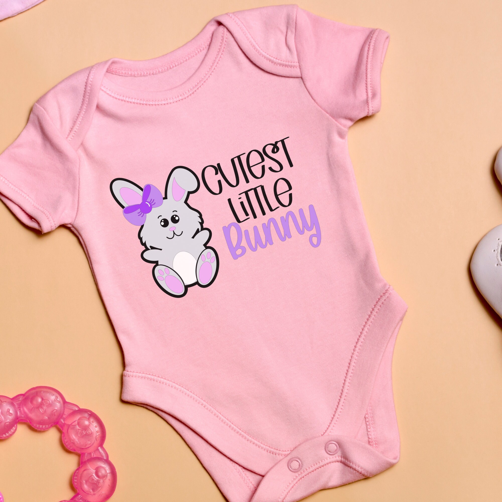 Spring Baby Svg Cutest Little Bunny Svg/ Cute Bunny Svg/ Cute Bunny Onesie Svg/ Spring ...