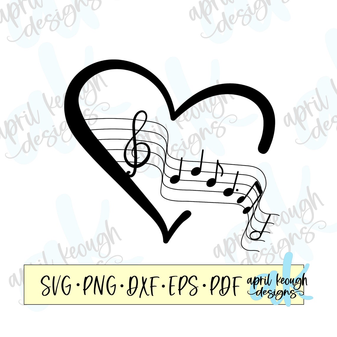 Music Notes Heart Svg/ Heart With Music/ Love Music Svg/ Music Notes