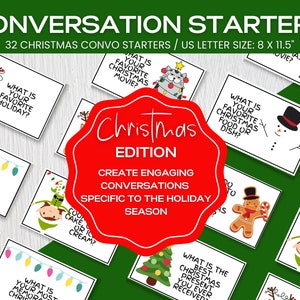 CHRISTMAS CONVERSATION STARTERS, Table Topics for Christmas Parties, Icebreaker Games with Friends, Family Dinners