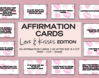 Tarjetas de Afirmación, Tarjetas Imprimibles, Tarjetas Motivacionales, Tarjetas de Positividad, Tarjetas de Manifestación, Baraja de Afirmación, Afirmación Diaria