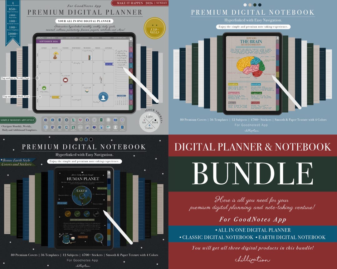 Goodnotes Ultimate Bundle: 2026 Premium All-in-one Digital Planner | 2 ...