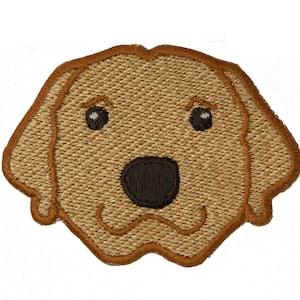 Golden retriever embroidered iron-on patch