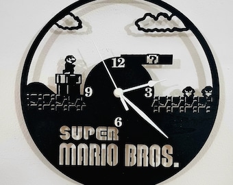 Super Mario Bros clock pattern DXF SVG for cutting machine laser cnc DIGITAL