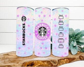 Free Shipping STARBUCKS COFFEE PINK- Skinny Tumbler, Sublimation Design Tumbler,  Made to Order