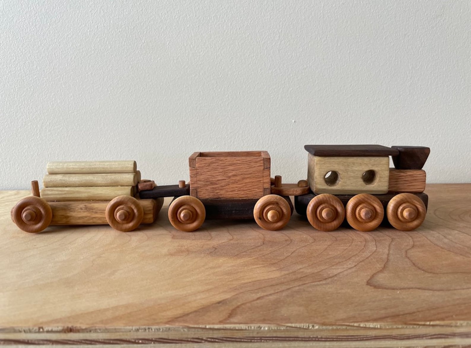Handmade Wood Train Set Toddler Push Train Toddler Toy Made Etsy