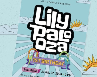 Lollapalooza Inspired Party Invitation (Customizable)