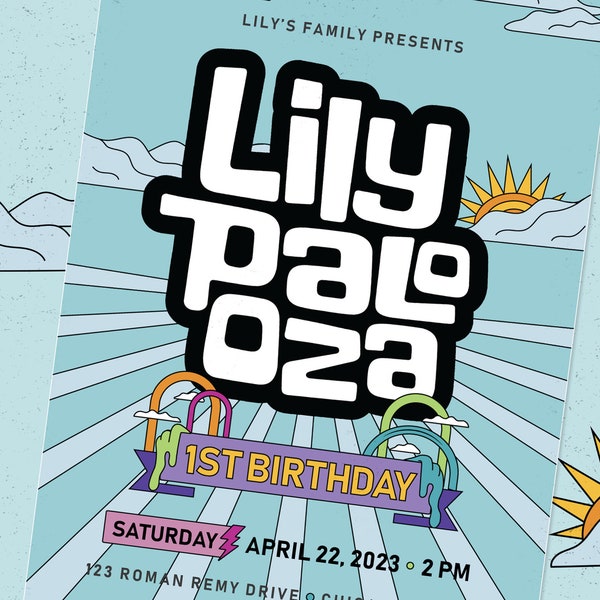 Lollapalooza Inspired Party Invitation (Customizable)