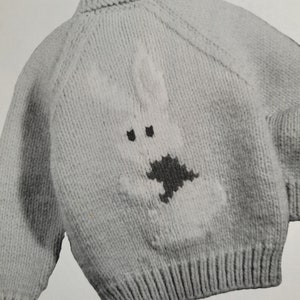 Vintage kindervest breipatroon - Konijn! Maten: 4 en 6 jaar.   Maria Maxim #4092