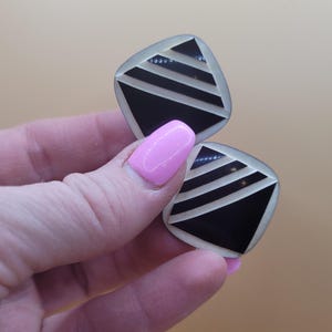 Vintage Retro B&W Stud 1980s Graphic Earrings - PICK 3 DEAL! Adorable Vintage Fashion Accessories/ Jewelry for Maximalist Bold Fashionistas!