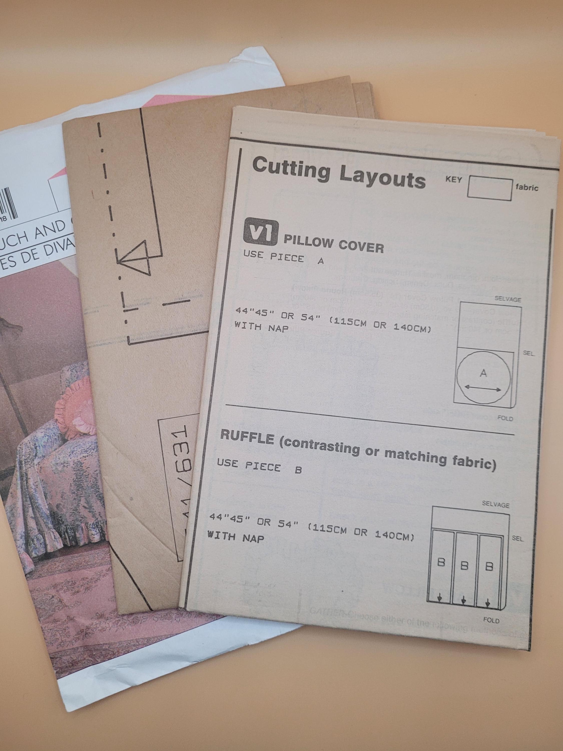 Vintage 80s Simplicity Throw Cover & Pillow Sewing Pattern 9541
