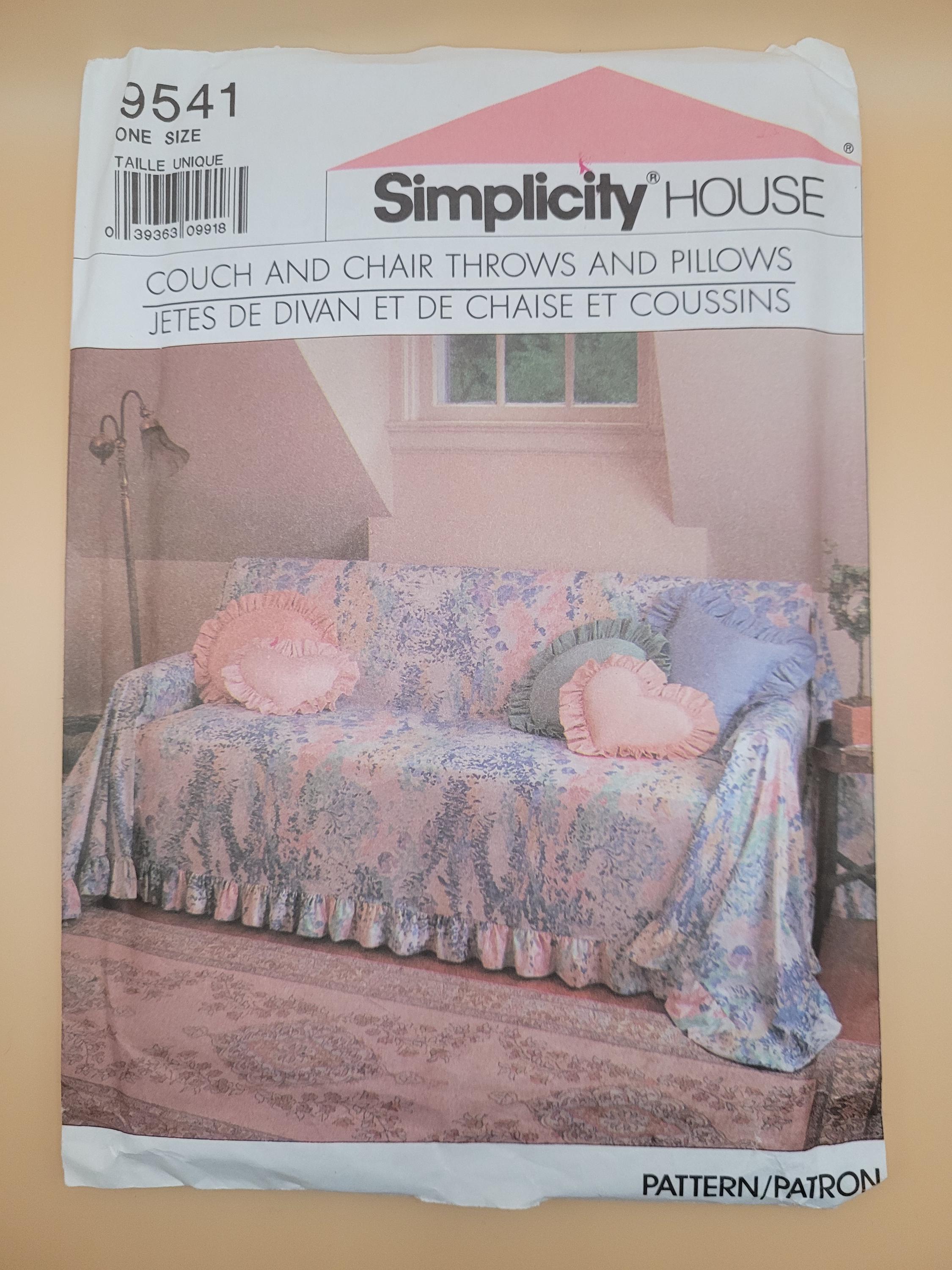 Vintage 80s Simplicity Throw Cover & Pillow Sewing Pattern 9541