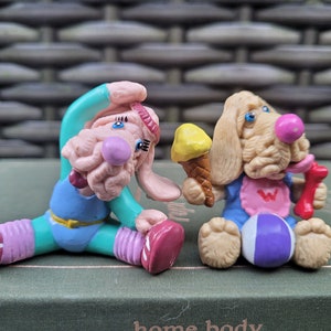 Vintage Ganz Wrinkles Dogs PVC Figurines Collectibles 1980s 1985 80s Nostalgia 1980 Cartoons Workout Ice Cream Miniatures