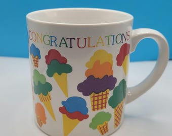 Vintage Eisbecher aus den 80er Jahren - Herzlichen Glückwunsch