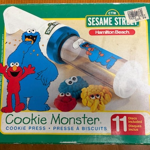 Vintage Sesamstraße Kuchen Decorator und Kekspresse - Machen Sie Big Bird, Krümelmonster oder Elmo-Plätzchen !!