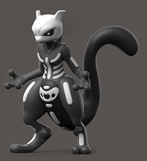 Pokemon - Mewtwo 3D Print Model in Monsters & Creatures 3DExport