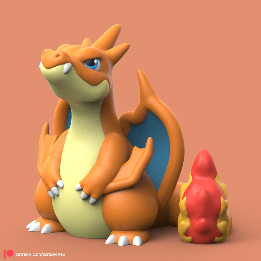 STL file Pokemon - Mega Charizard X 🐉・3D printer design to