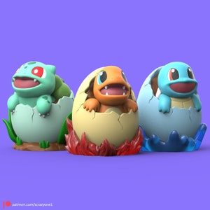 Chubby Pokemon Kanto Starters bulbasaur Charmander Squirtle 