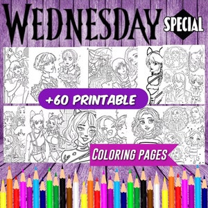 Minimalist Coloring Book | Wednesday Coloring Book | Wednesday Coloring Pages