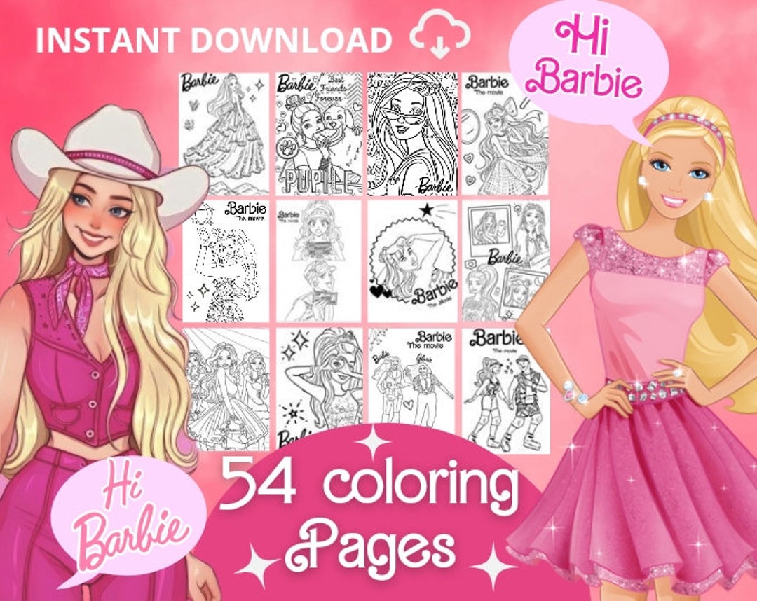 Barbie Coloring Pages Printable Coloring Pages PDF Printable Barbie - Etsy