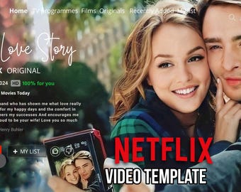 Your Special Movie Video Personalized NX Movie | Special Unique Gift for Special Date +Free Ticket Canva Template Editable