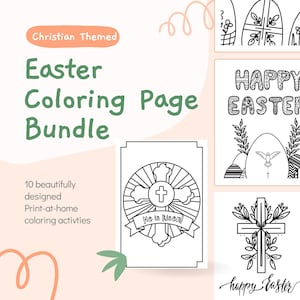 Druckbare Ostern Malseiten für Kinder, Schriftstunde für Kinder, fröhliche Ostern Farbe Aktivitätsblätter, christliche Aktivitätsblätter