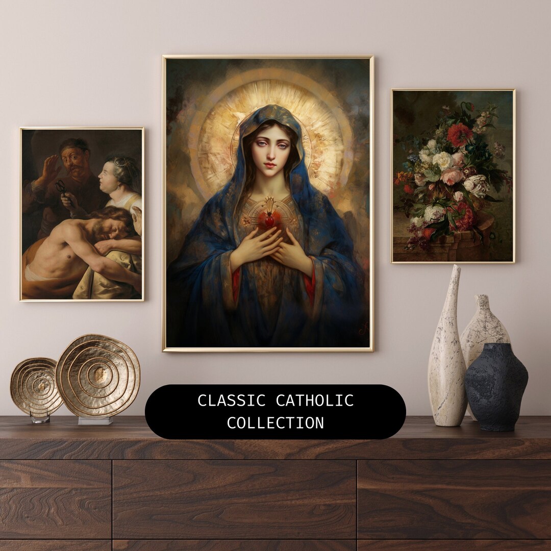 Immaculate Heart of the Virgin Mary Poster Virgin Mary Art, Renaissance