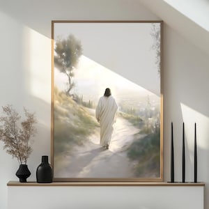 Jesus Christ, Framed Christian Art, Catholic wall art, Jesus Christ Portrait, Christian art print, Catholic art, Jesus on a Path