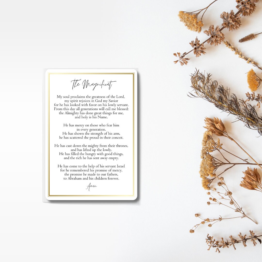 Laminated Prayer Card the Magnificat Prayer, Catholic Prayer Card ...