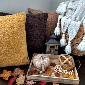Teddy Bouclé Throw Pillow Cover | Cozy Plush Cushion for Bed, Sofa & Couch | Warm Minimal Home Decor | 18x18 inches image 3