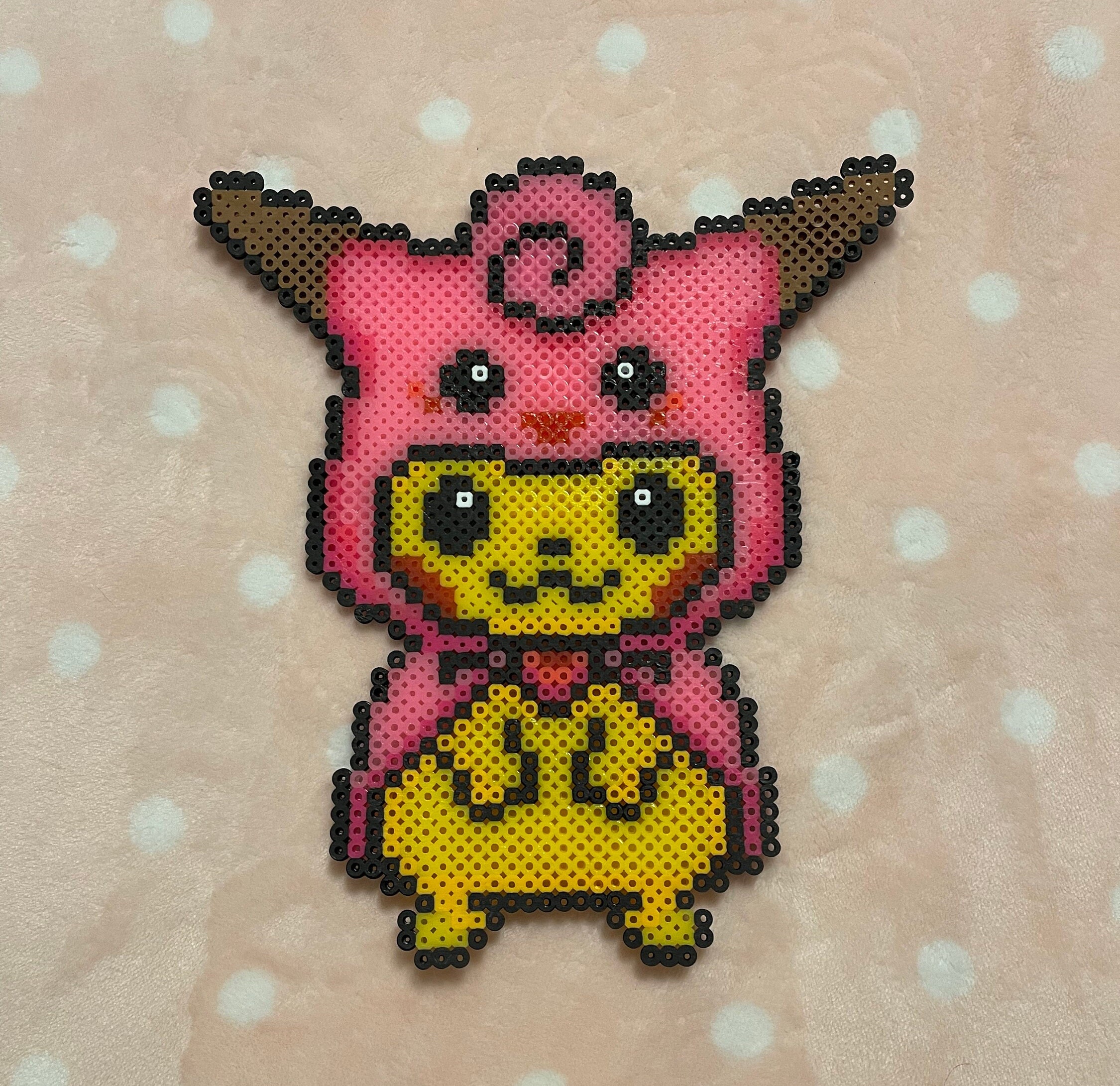 Pixel Art Pokemon Pikachu Déguisé Pikachu en costume de puff perler - Etsy France