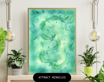 manifest MIRACLES NOW with Light Language art; channeled drawing to supercharge your manifestation and attract blessings, Spiritual poster