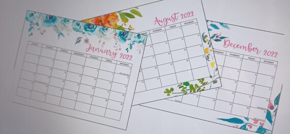 Customizable Printable Calendars - Etsy
