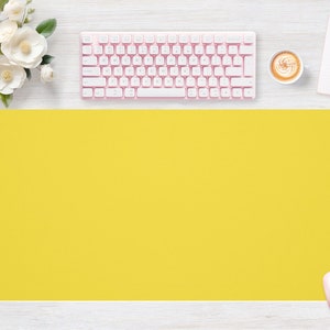 Desk pad Yellow Bright, Mouse pad, Mouse mat, Extra Large, Laptop Mat, Gaming Setup, Trendy Workspace, Desk Accessory Decor