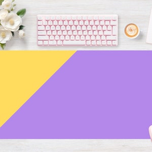 Desk pad Yellow Purple Bicolor, Mouse pad, Mouse mat, Extra Large, Laptop Mat, Gaming Setup, Trendy Workspace, Desk Accessory Decor