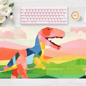 Desk pad Dinosaur tyrannosaurus T-rex, Mouse pad, Mouse mat, Extra Large, Laptop Mat, Gaming Setup, Trendy Workspace, Desk Accessory Decor