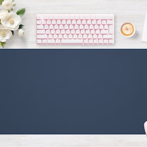 Desk pad Blue Navy, Mouse pad, Mouse mat, Extra Large, Laptop Mat, Gaming Setup, Trendy Workspace, Desk Accessory Decor