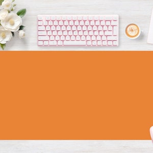 Desk pad Orange Pastel, Mouse pad, Mouse mat, Extra Large, Laptop Mat, Gaming Setup, Trendy Workspace, Desk Accessory Decor