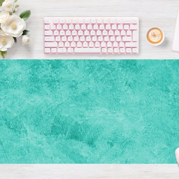 Desk pad Turquoise Sponged, Mouse pad, Mouse mat, Extra Large, Laptop Mat, Gaming Setup, Trendy Workspace, Desk Accessory Decor