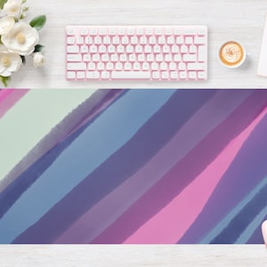 Schreibtischunterlage Aquarell Lila, Mauspad, Mausmatte, Extra Groß, Laptop Matte, Schreibtischunterlage, Schreibtischzubehör Dekor