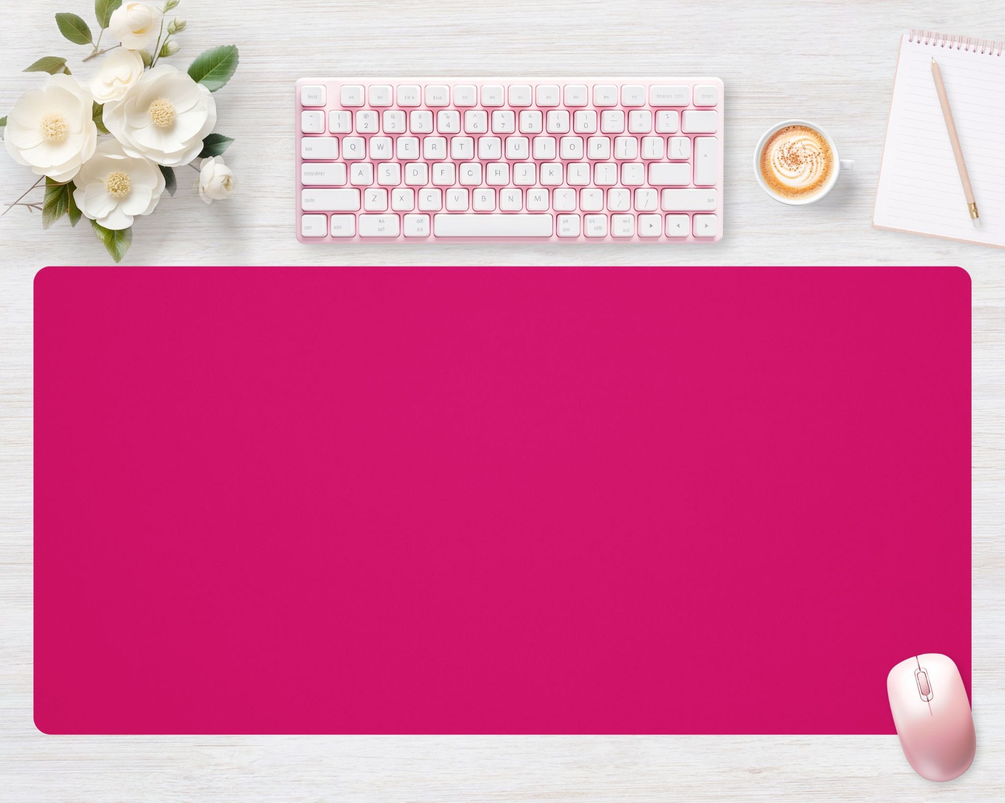 Desk pad Magenta Bright, Mouse pad, Mouse mat, Extra Large, Laptop Mat, Gaming Setup, Trendy Workspace, Desk Accessory Decor