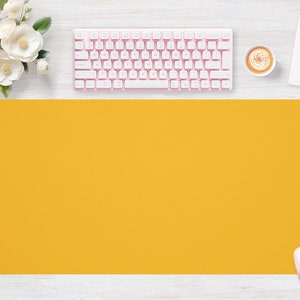 Sous-main jaune uni, tapis de souris, tapis de souris, très grand format, tapis pour ordinateur portable, configuration de jeu, espace de travail tendance, accessoire de décoration de bureau