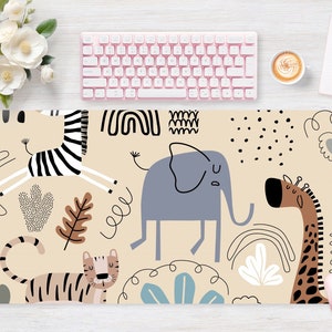 Desk pad Tiger Zebra, Mouse pad, Mouse mat, Extra Large, Laptop Mat, Gaming Setup, Trendy Workspace, Desk Accessory Decor