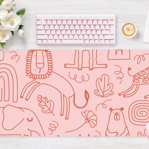 Desk pad Animal Green, Mouse pad, Mouse mat, Extra Large, Laptop Mat, Gaming Setup, Trendy Workspace, Desk Accessory Decor